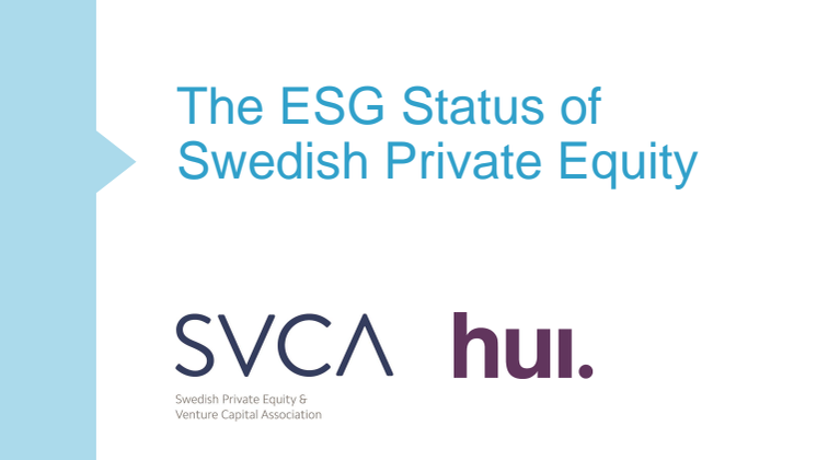 SVCA to launch first joint sustainability report for the Swedish private equity industry