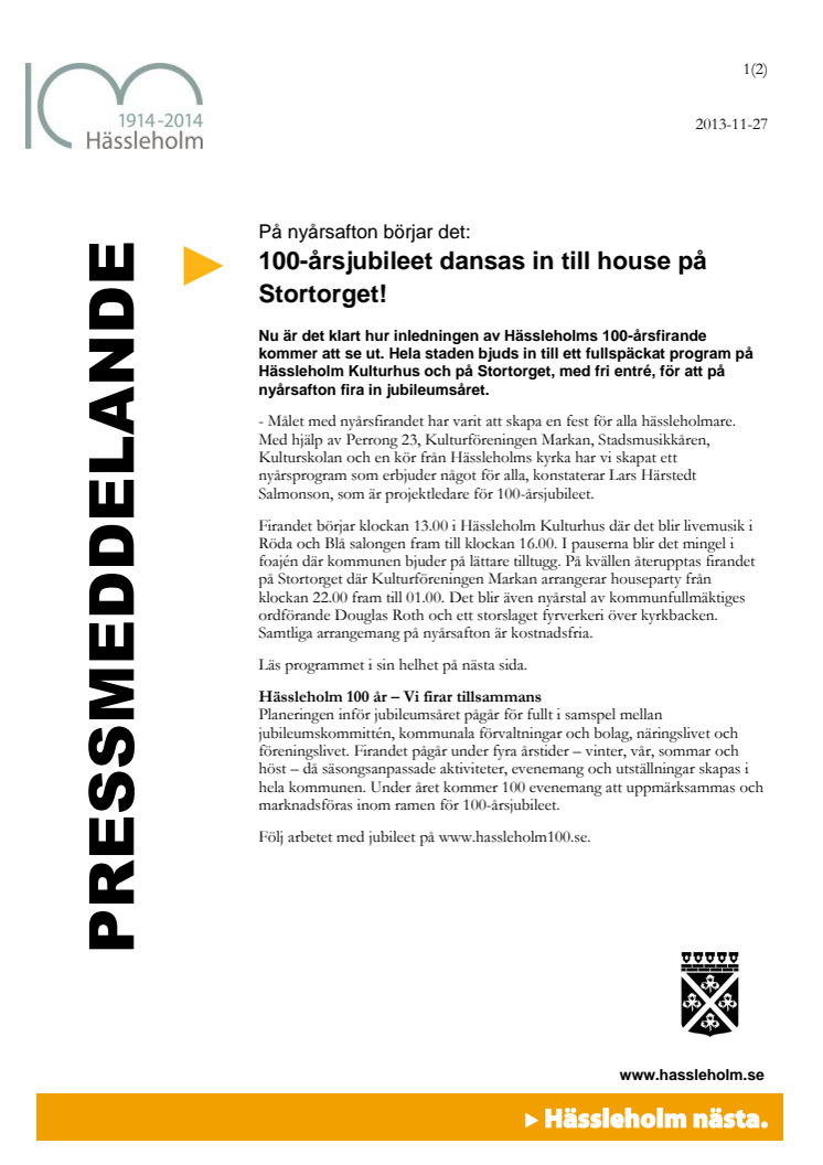 Hässleholms 100-årsfirande dansas in till house på Stortorget