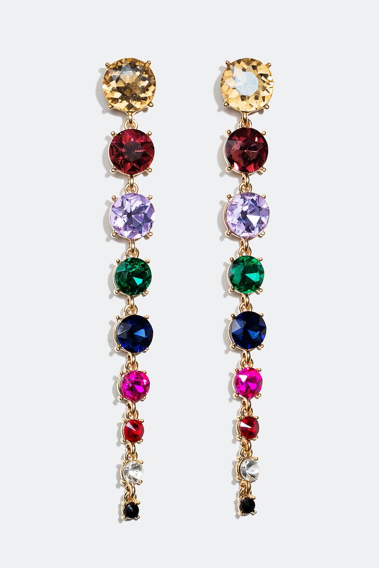 Earrings with glass stones