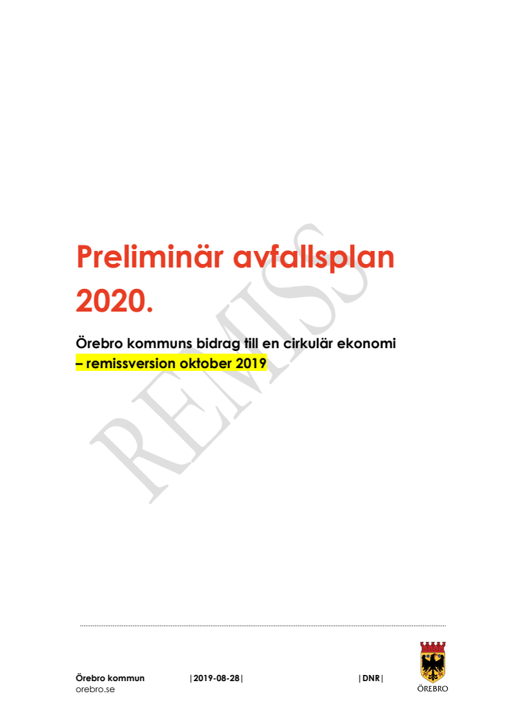 Avfallsplan remissversion 2020