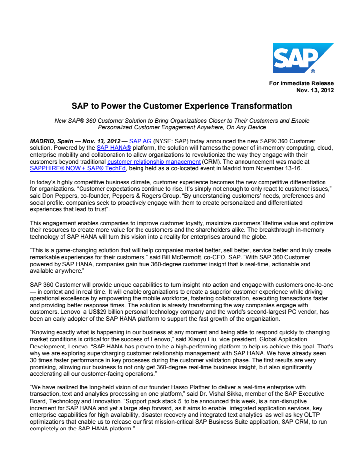 Företag kommer närmare kunder med nya SAP 360