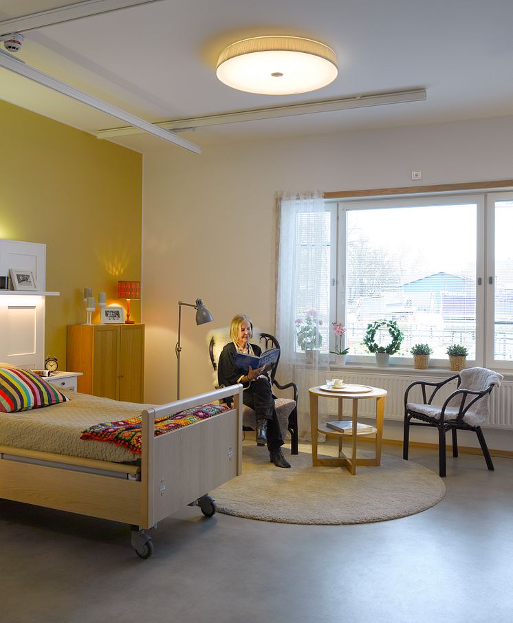 Humana äldreboende i Gävle - belysning  av lägenheterna