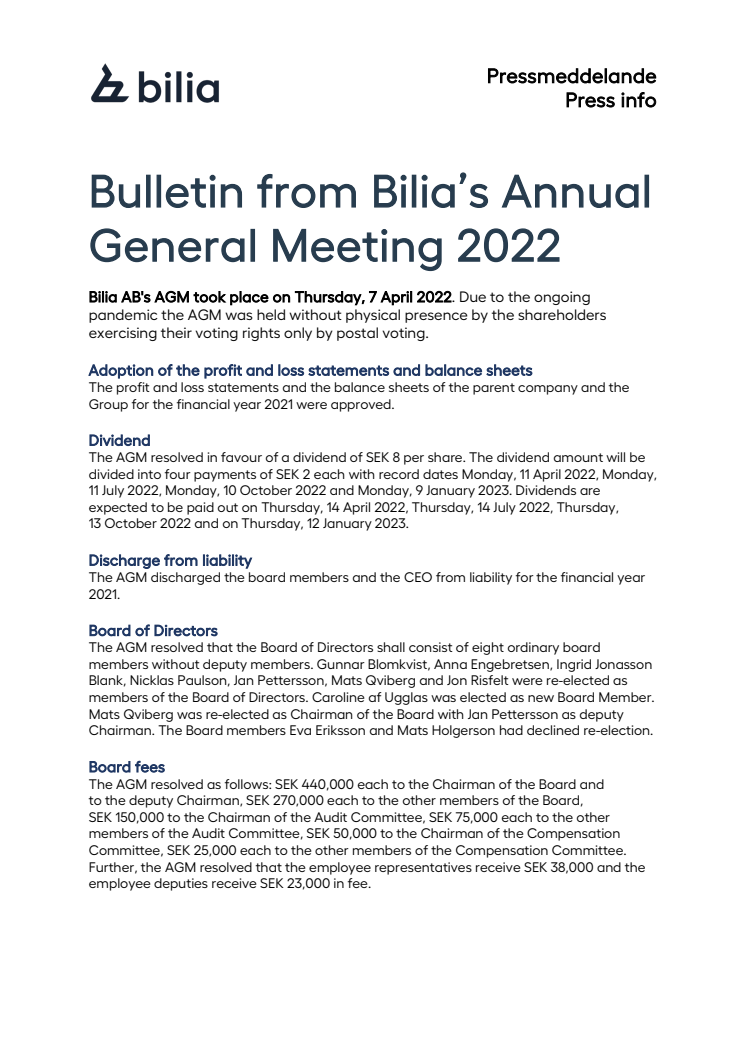 Bulletin from Bilia's Annual General Meeting 2022.pdf
