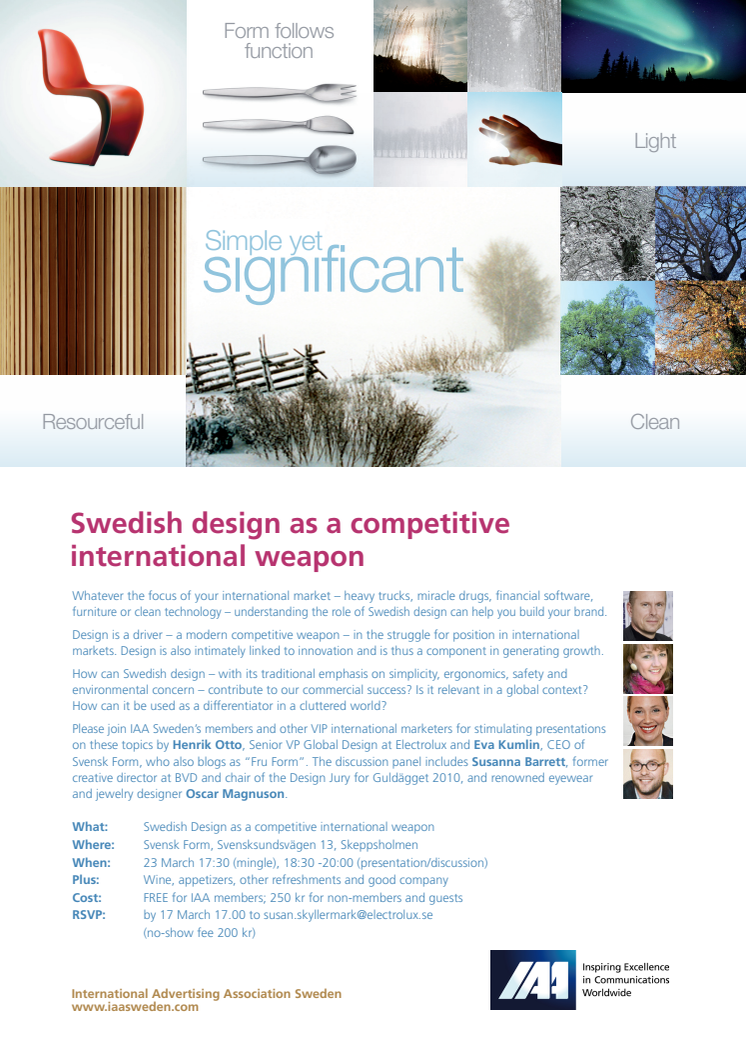 IAA Sweden seminar - Swedish Design as a competitive international marketing tool