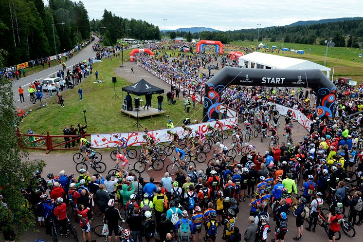 Starten av CykelVasan 2012 i Sälen 11 augusti 2012