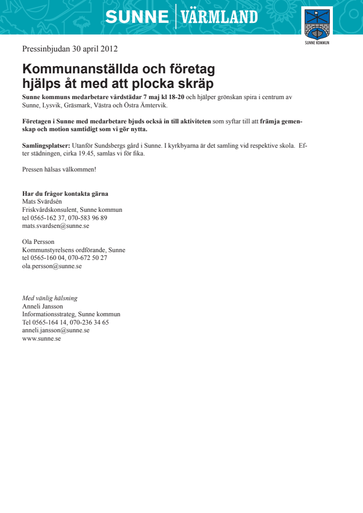 Kommunanställda och företag hjälps åt med att plocka skräp
