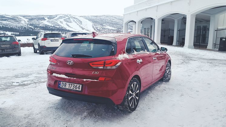 Nye Hyundai i30 på fjellet