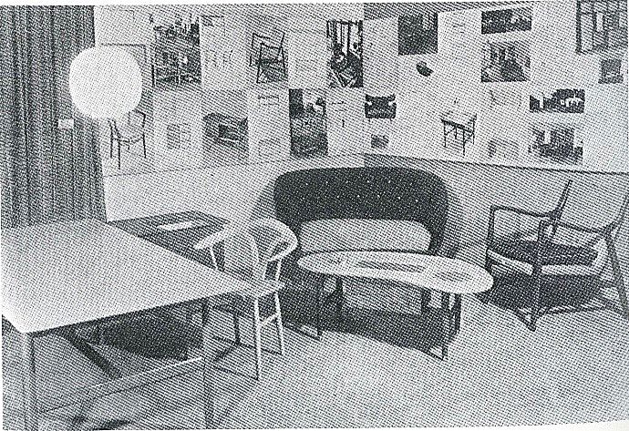 Finn Juhls drømmebord på Snedkerlaugets udstilling i 1945