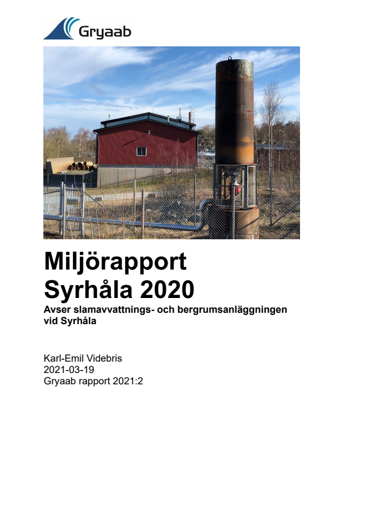 Miljörapport Syrhåla 2020