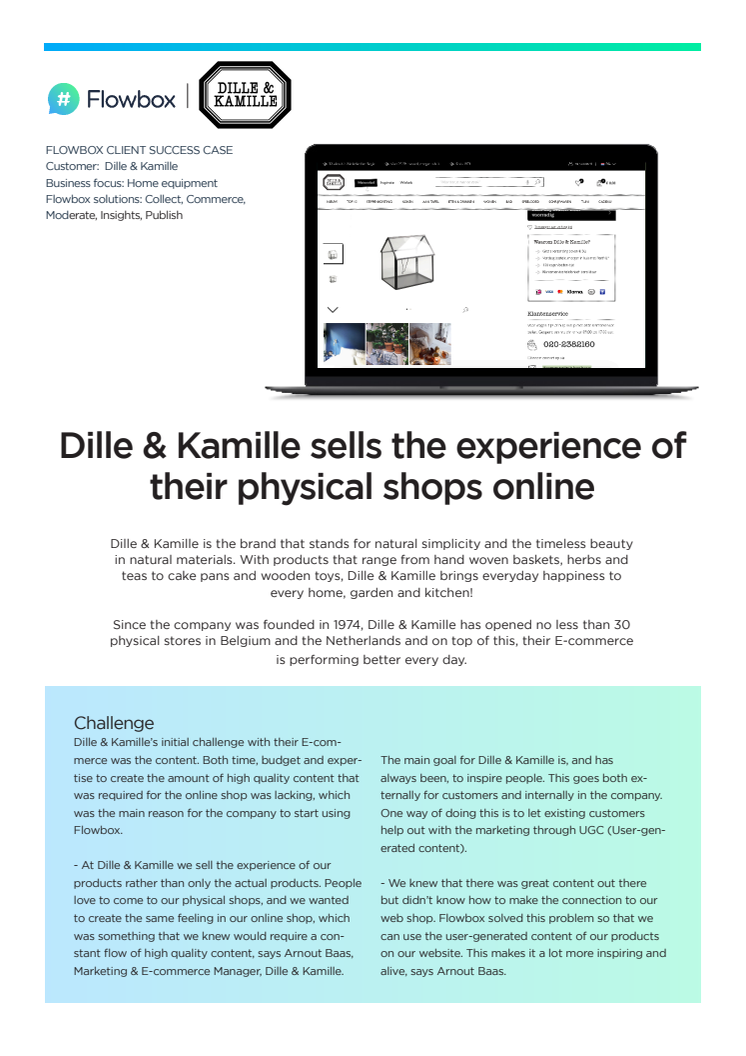 Dille & Kamille sells the experience of their physical shops online
