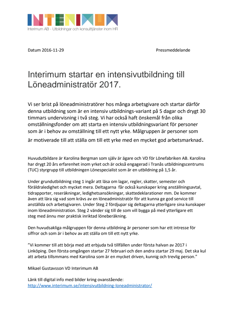 Först i landet med intensivutbildning till Löneadministratör