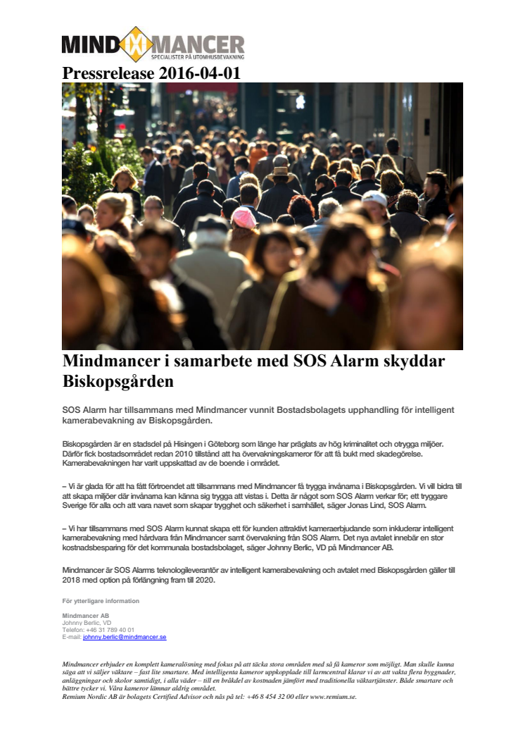 Mindmancer i samarbete med SOS Alarm skyddar Biskopsgården