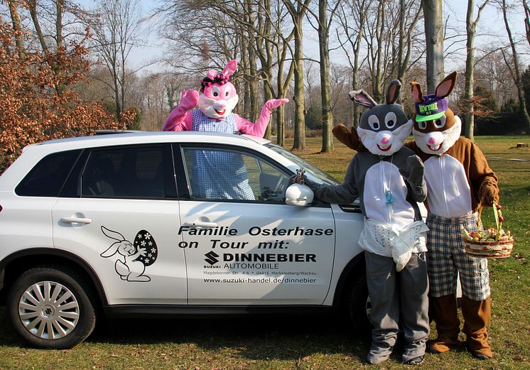 Osterhasen im Bärenherz: Autohaus Dinnebier überrascht Kinder im Hospiz