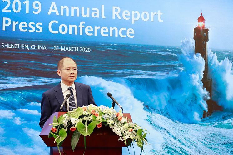 Eric Xu' picture at the press conference