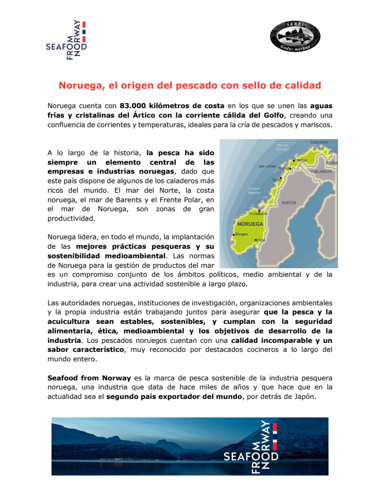 Noruega, el origen del pescado con sello de calidad 