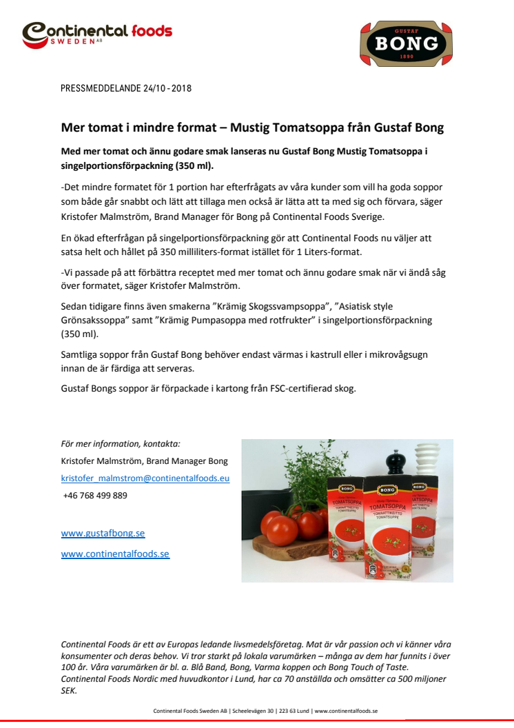 Mer tomat i mindre format – Mustig Tomatsoppa från Gustaf Bong