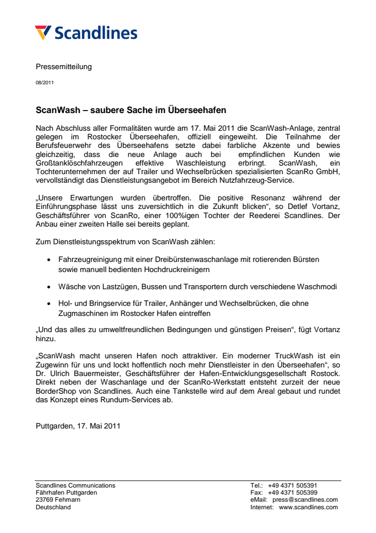 ScanWash – saubere Sache im Überseehafen 
