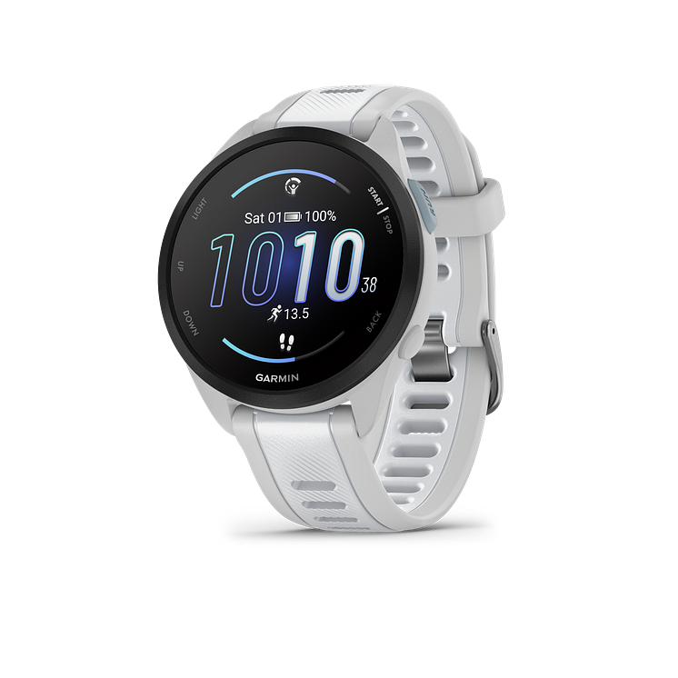 010-02863-21_01_Forerunner165_HR_whitestone_front-left_0000_tidal_blue_watchface_outlined