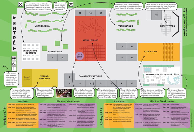 Karta över mässan och program InnoCarnival Skåne 2014
