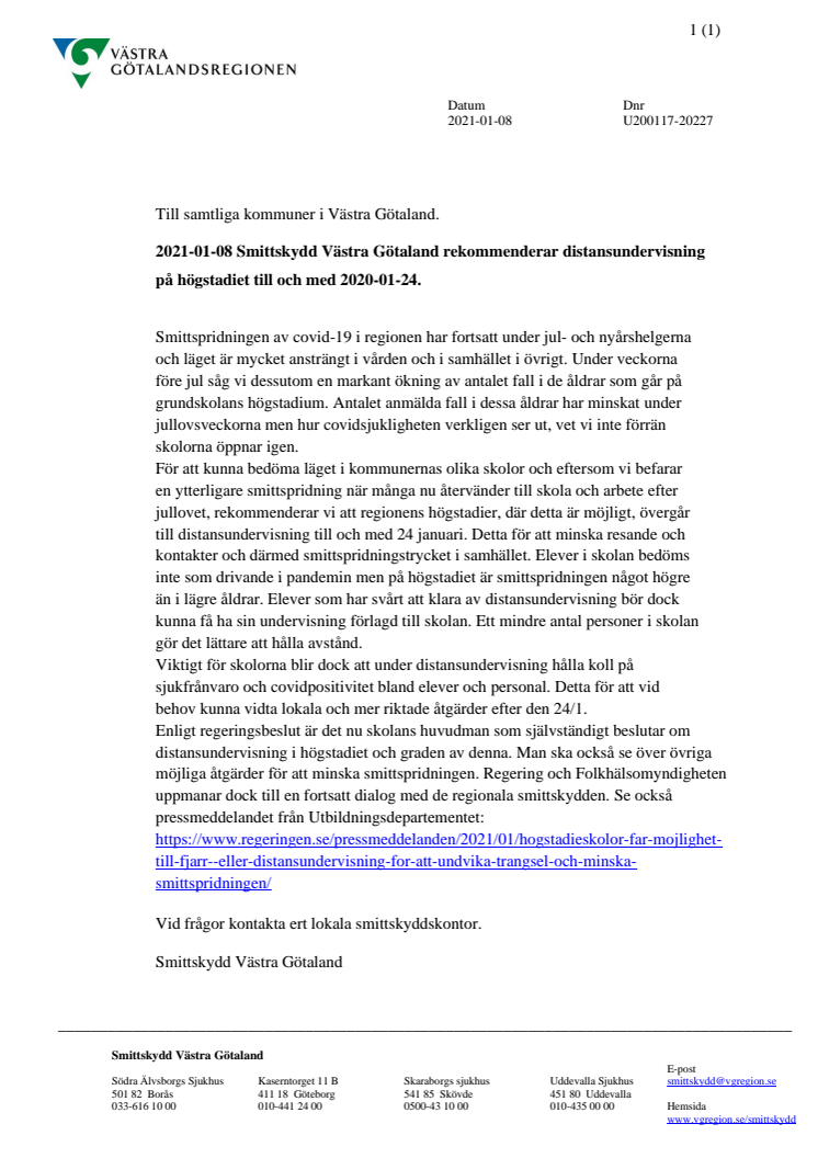 2021-01-08 Smittskydd Västra Götaland rekommendation distansundervisning på högstadiet till och med 2020-01-24.pdf