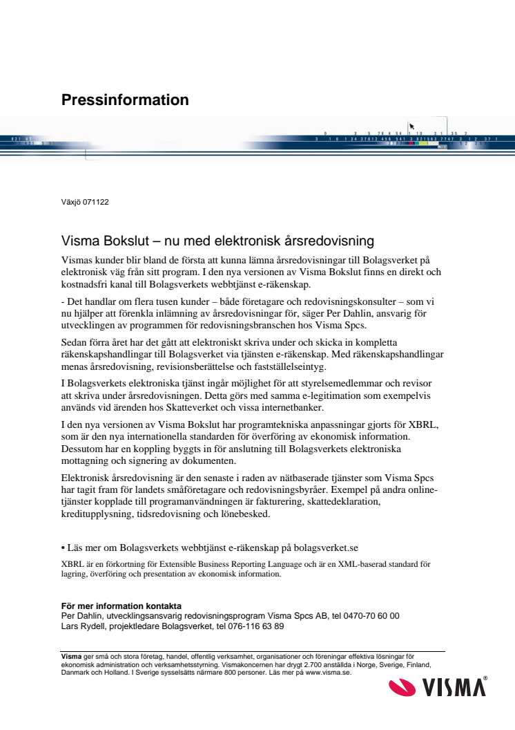 Visma Bokslut – nu med elektronisk årsredovisning