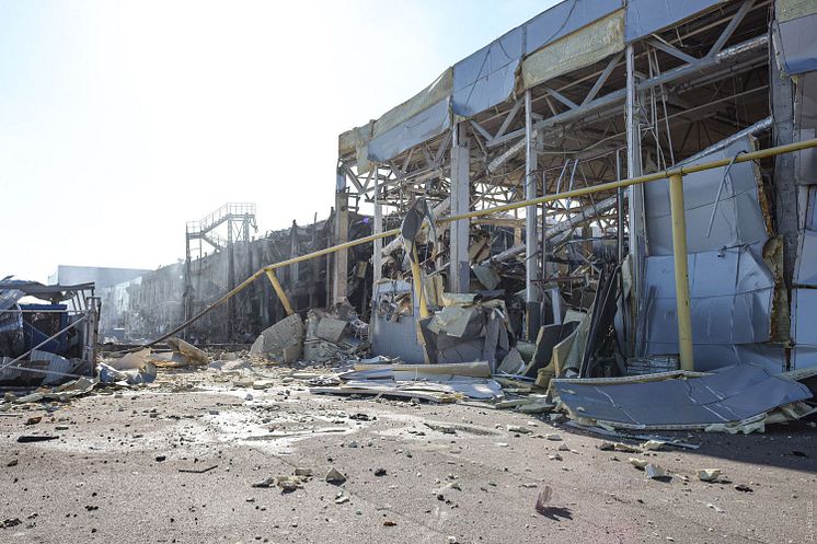 Riviera Shopping Centre destroyed by missile attack