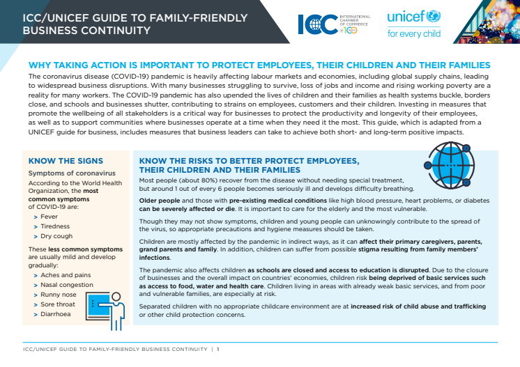 ICC/UNICEF Guide to family-friendly business continuity