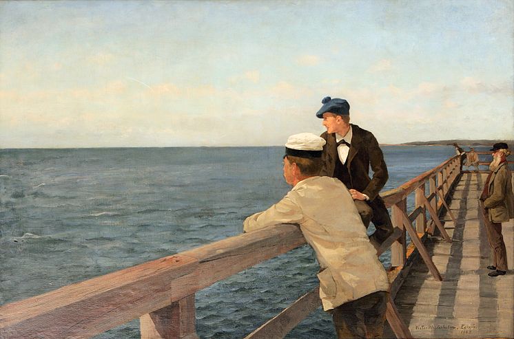 Victor Westerholm, Eckerö postbrygga, 1883. Olja på duk, 90 x 136 cm. Ålands lagtings samling.