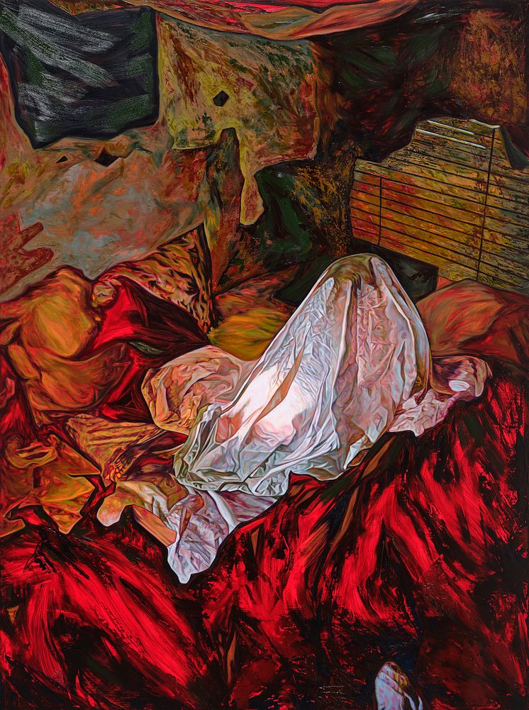 Jin Meyerson, SEANCE 4.1, 2022, Oil in canvas, 134.2 x 100.3 cm