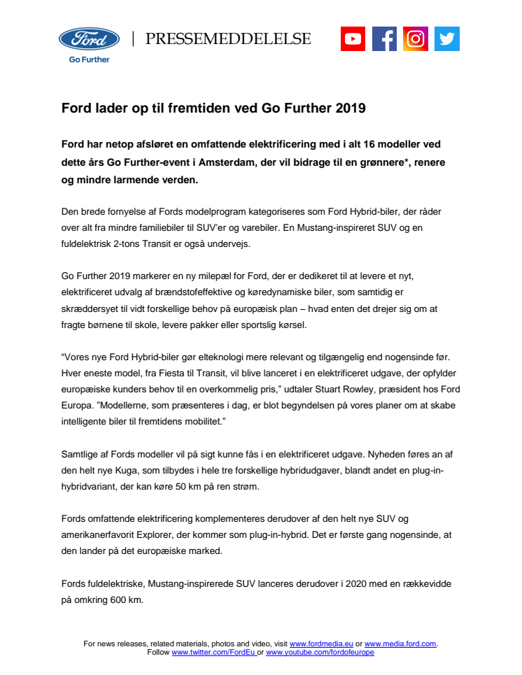 Ford lader op til fremtiden ved Go Further 2019