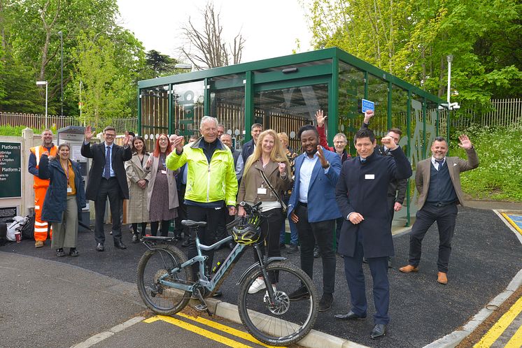 Celebrating sustainable transport at Kenley station's new cycle hub 