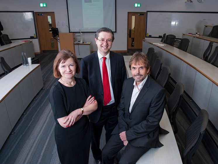 L-R Lucy Winskell OBE, Simon Henig CBE and Jeremy Middleton CBE. 