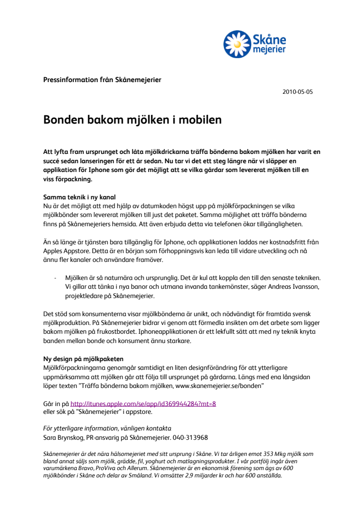 Bonden bakom mjölken i mobilen