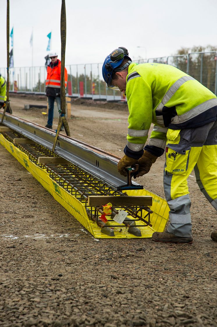 Första rälsen på plats för Lunds spårväg