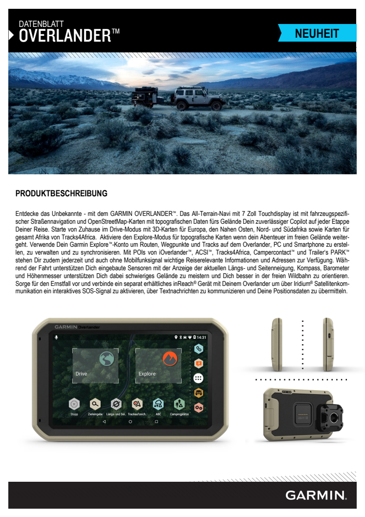 Datenblatt Garmin Overlander