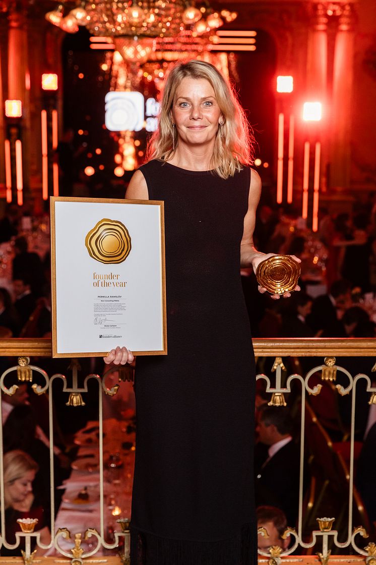 Gold Winner Founder of the Year Large Size Companies, Pernilla Ramslöw, co-founder NOX and co-owner Nikita 5