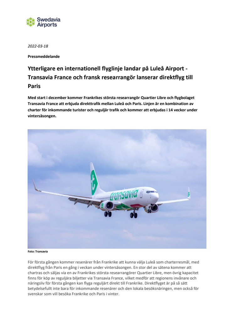 Pressmeddelande SE - Transavia_Quartier Libre LLA-Paris 220318.pdf