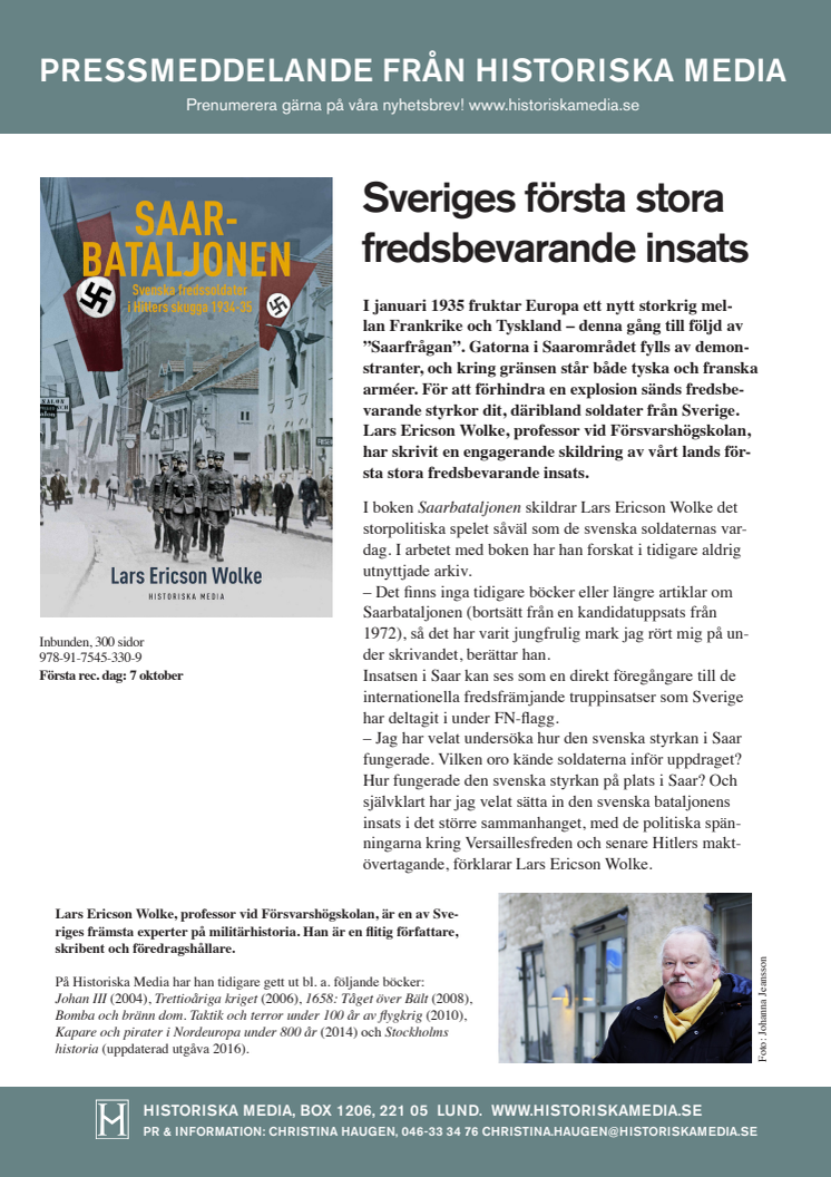 Sveriges första stora  fredsbevarande insats  