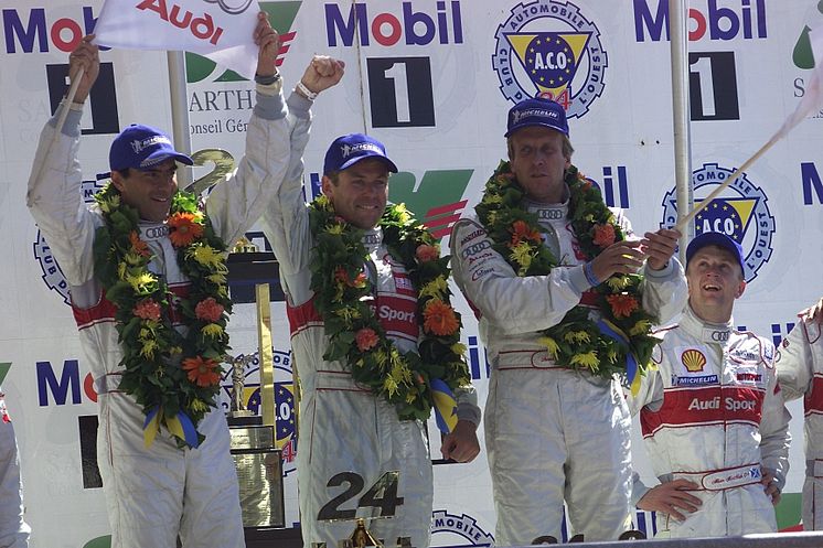 In 2000, Emanuele Pirro, Tom Kristensen and Frank Biela were Audits first winners at Le Mans
