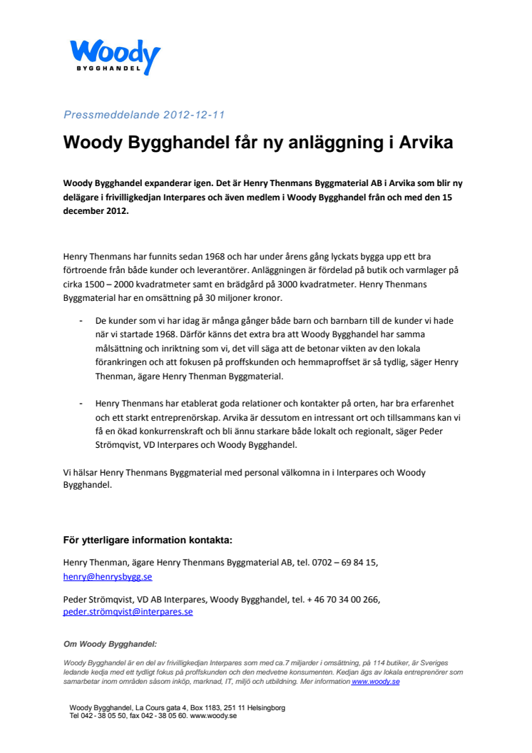 Woody Bygghandel får ny anläggning i Arvika