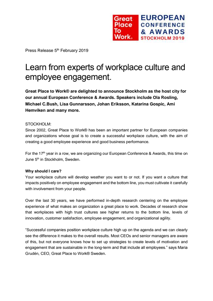 Learn from experts of workplace culture and employee engagement. 