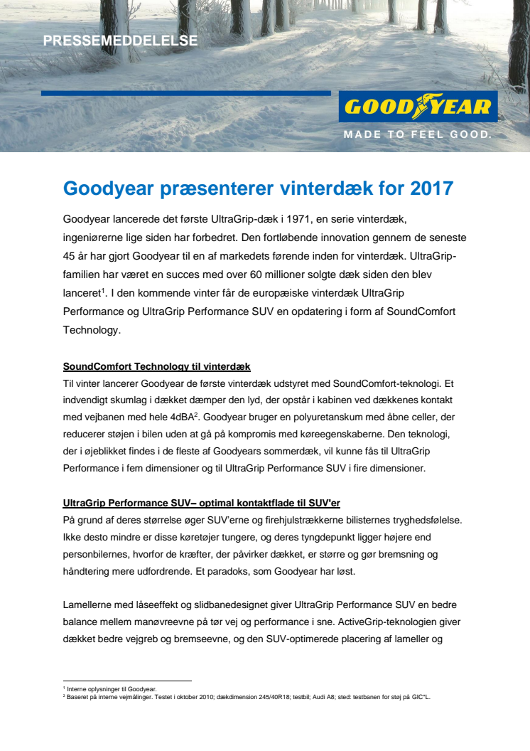 Goodyear præsenterer vinterdæk for 2017