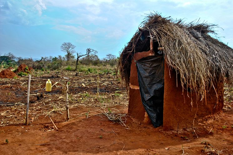 Toalett i Uganda som byggdes 2015. 