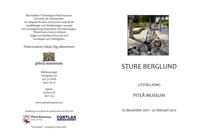 Program i anslutning till Sture Berglunds utställning