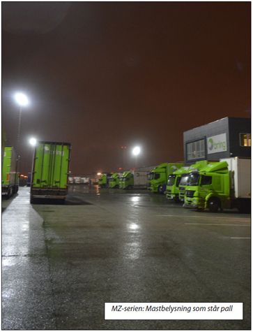 Logistikterminal i Malmö miljösatsar på LED mastbelysning