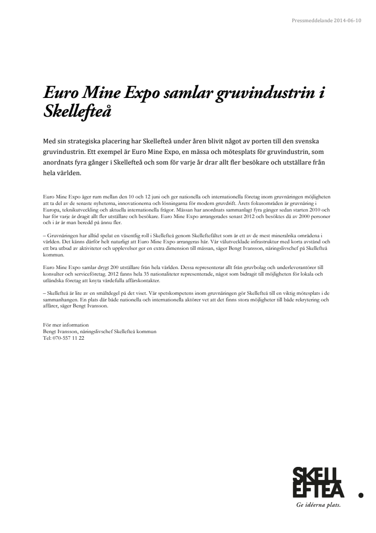 Euro Mine Expo samlar gruvindustrin i Skellefteå