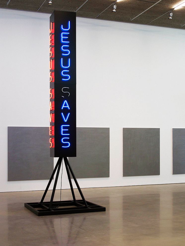 Gardar Eide Einarsson, Untitled (Jesus Saves) [Utan titel (Jesus frälser)], 2009; Stainless Steel II-V 