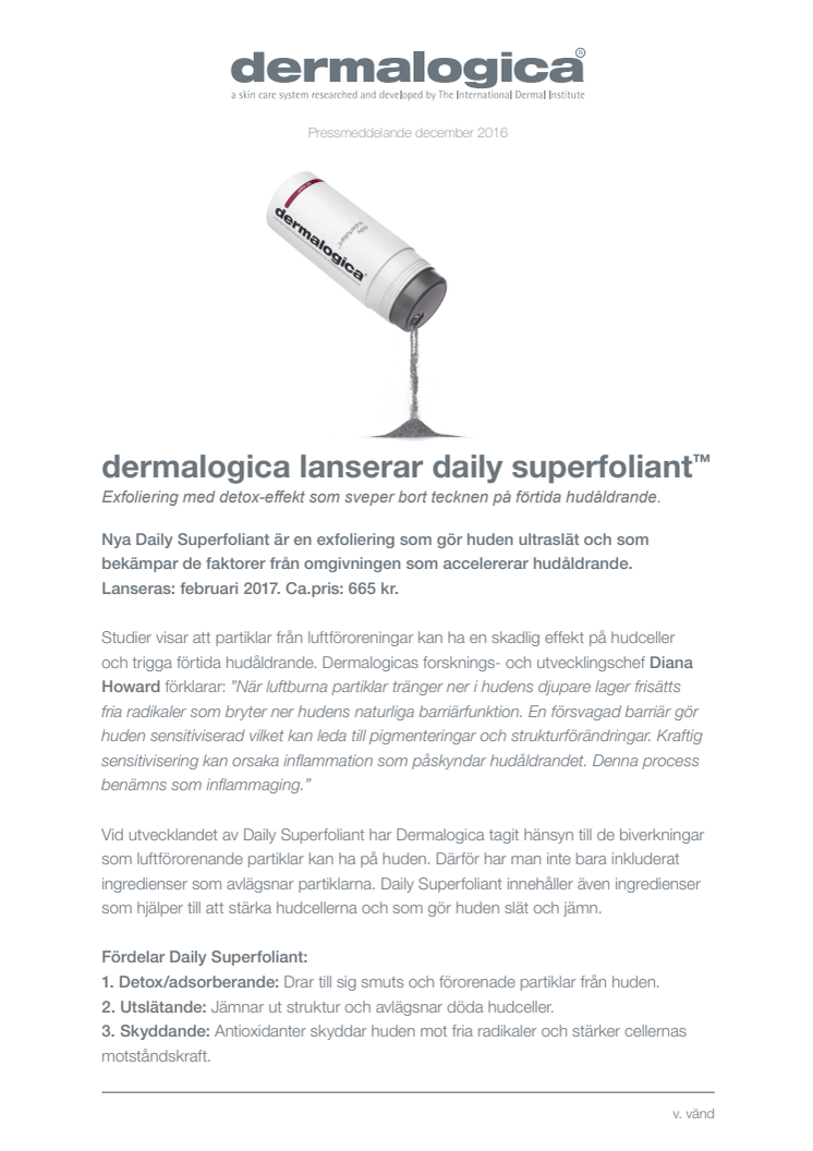 Dermalogica lanserar Daily Superfoliant - exfoliering med detoxeffekt