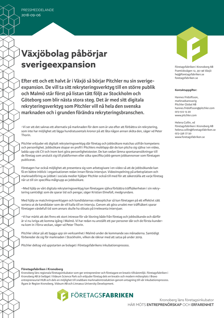 Växjöbolag påbörjar sverigeexpansion 