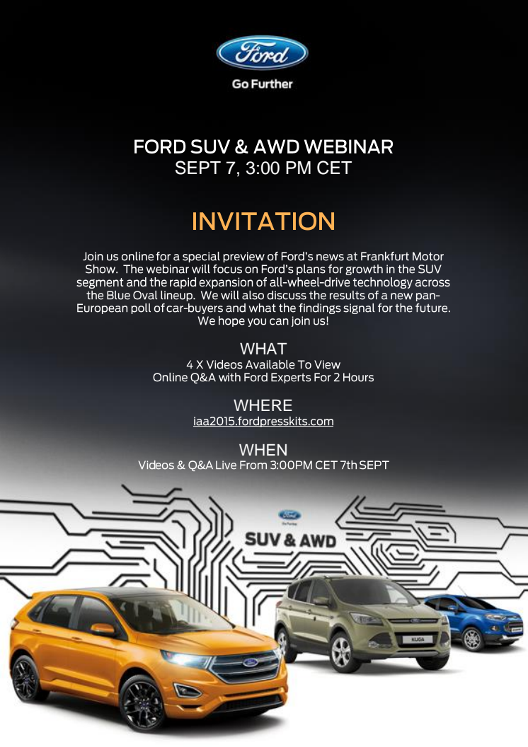 Ford inviterer til SUV & AWD webinar!